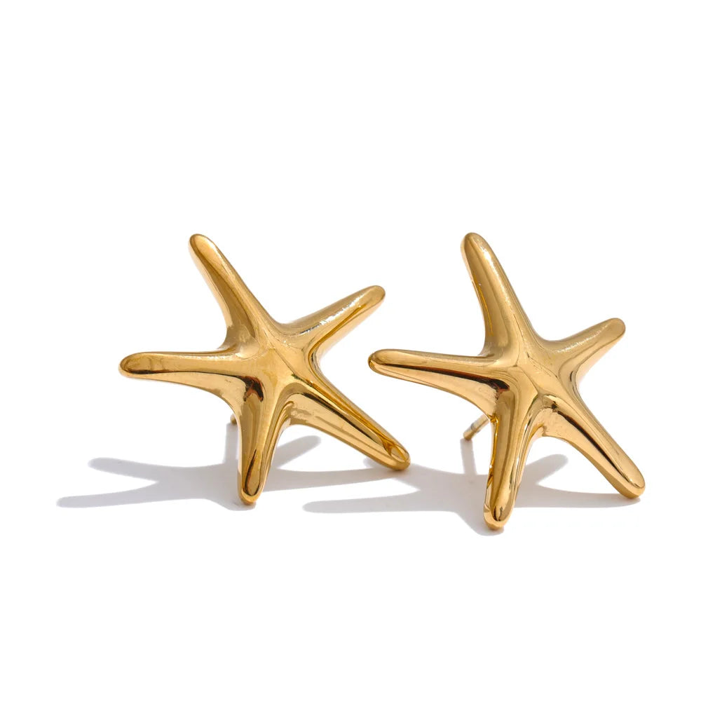 Daily wear earring earrings look pairing starfish studs with gold earrings