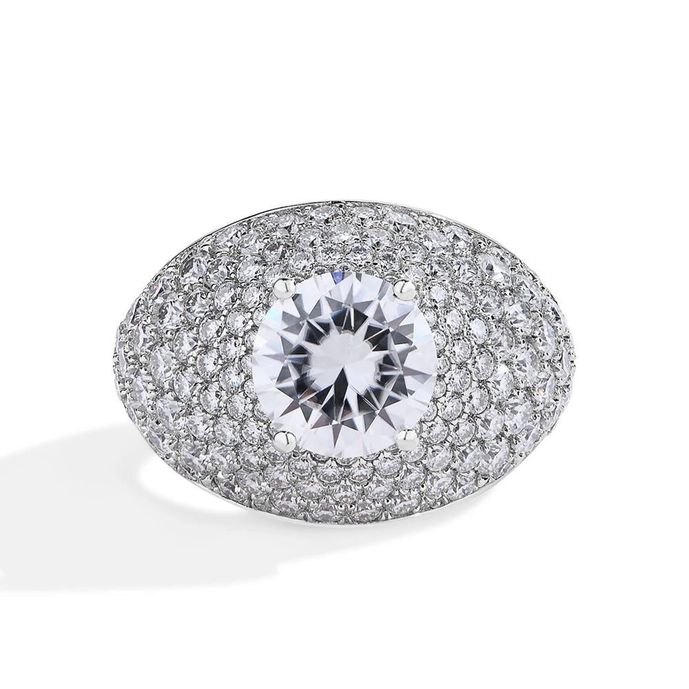 Sterling silver ring with 3.0ct moissanite diamond sparkle