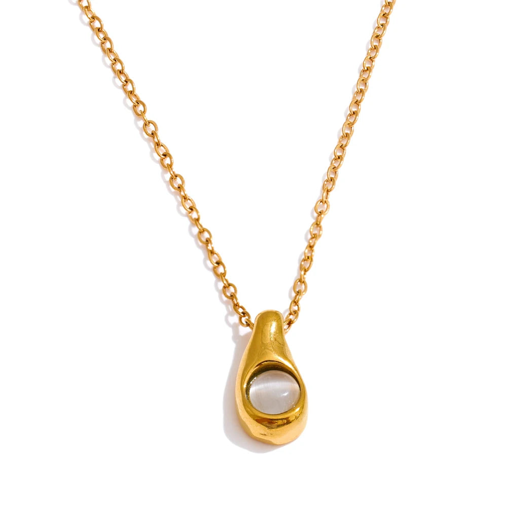 Waterproof jewelry necklace layered with other pendant necklace styles