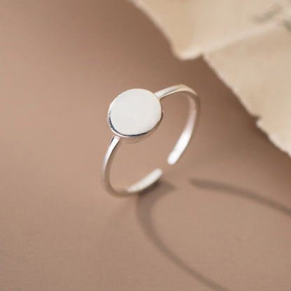 Sleek Circle Sterling Silver Adjustable Ring