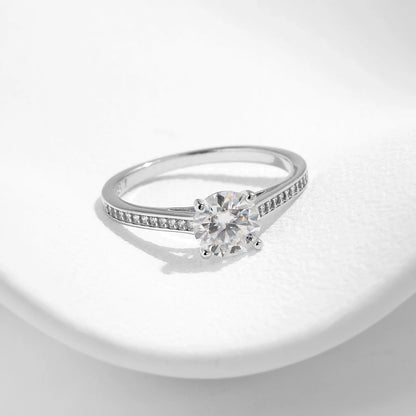 Timeless Radiance Sterling Silver 1CT Moissanite Ring