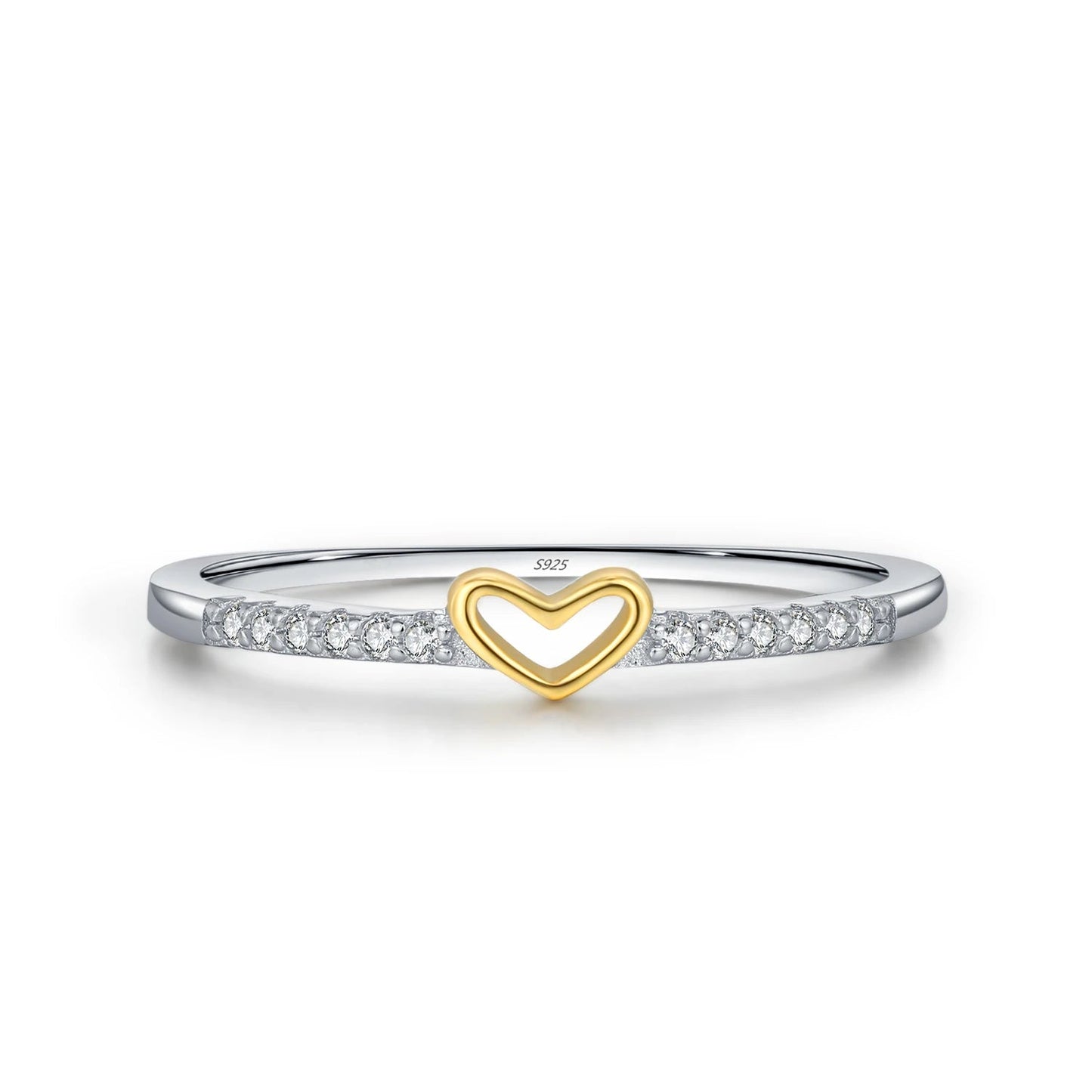 Romantic Heart Metallic Contrast Ring