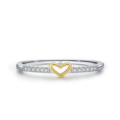 Romantic Heart Metallic Contrast Ring