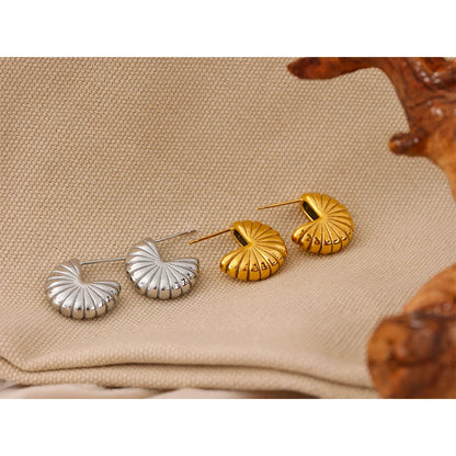 Tarnish-Free Snail Conch Stud Earrings