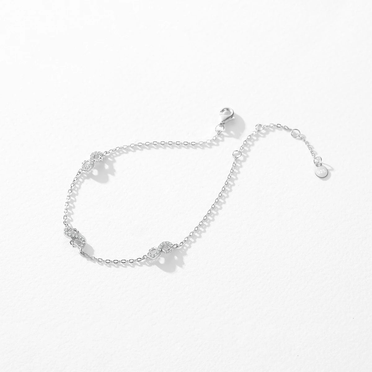 925 Sterling Silver Infinite CZ Bracelet