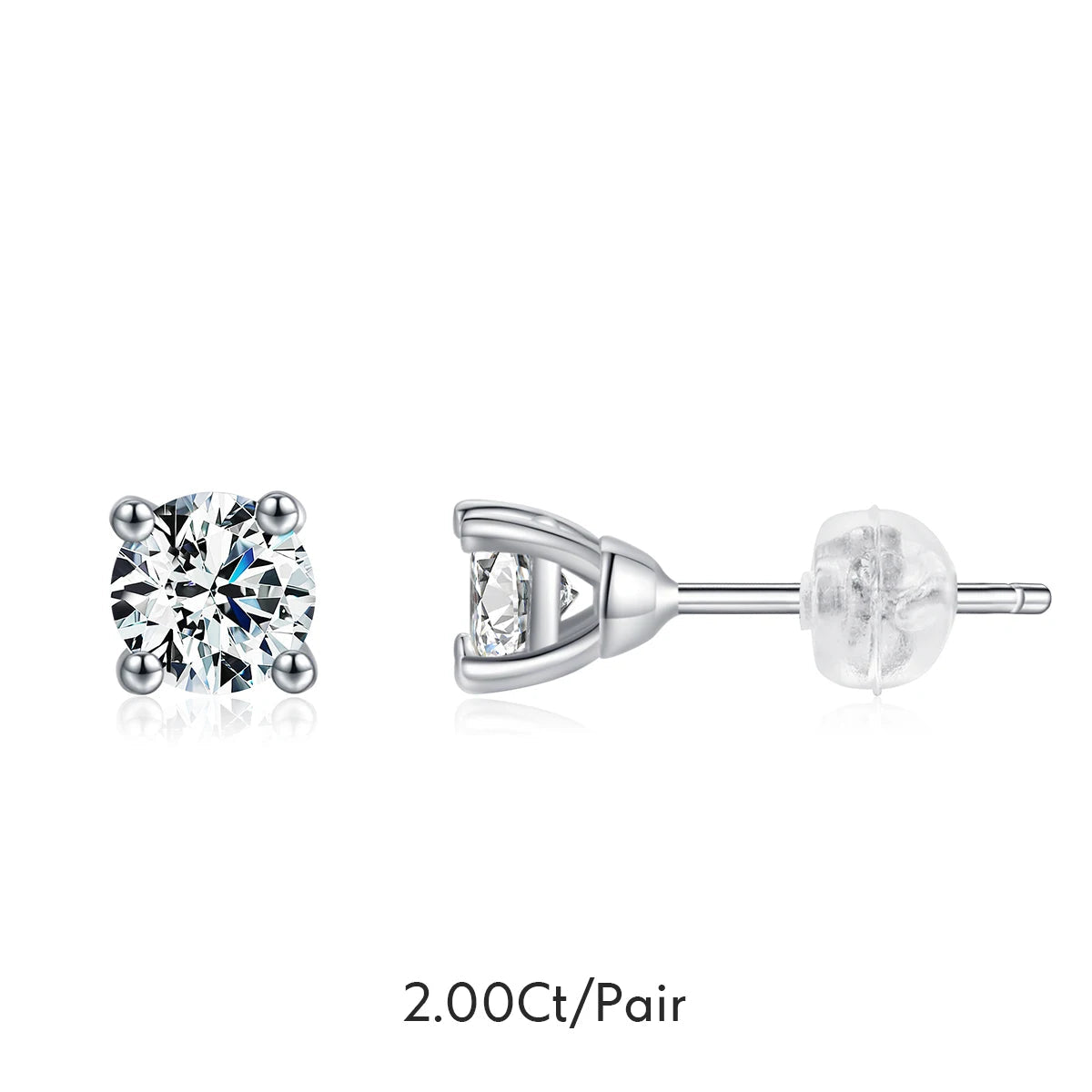 Gift box presentation of stud earrings from moissanite jewelry collection