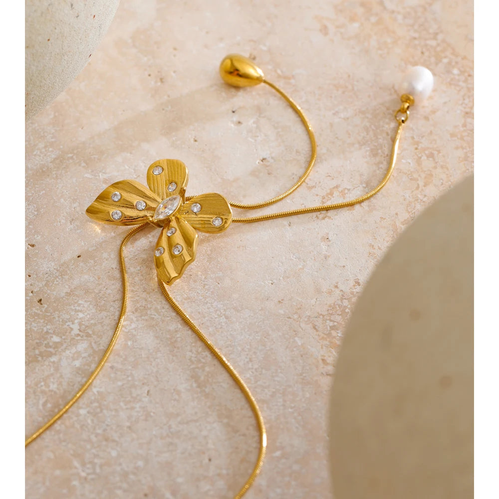 Elegant necklace pearl necklace design featuring removable charm