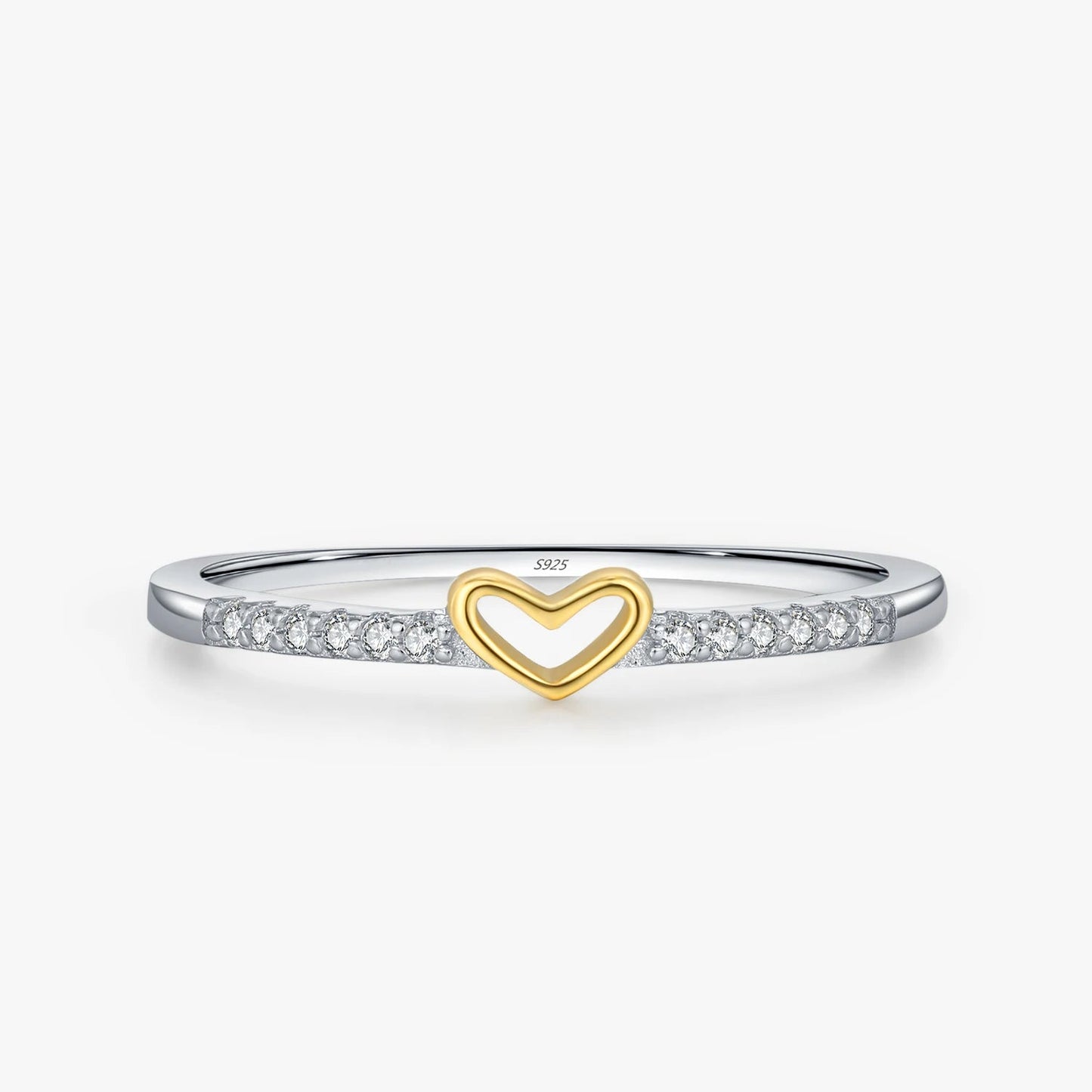 Romantic Heart Metallic Contrast Ring