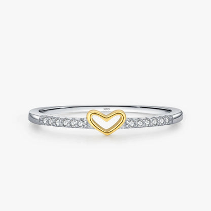 Romantic Heart Metallic Contrast Ring