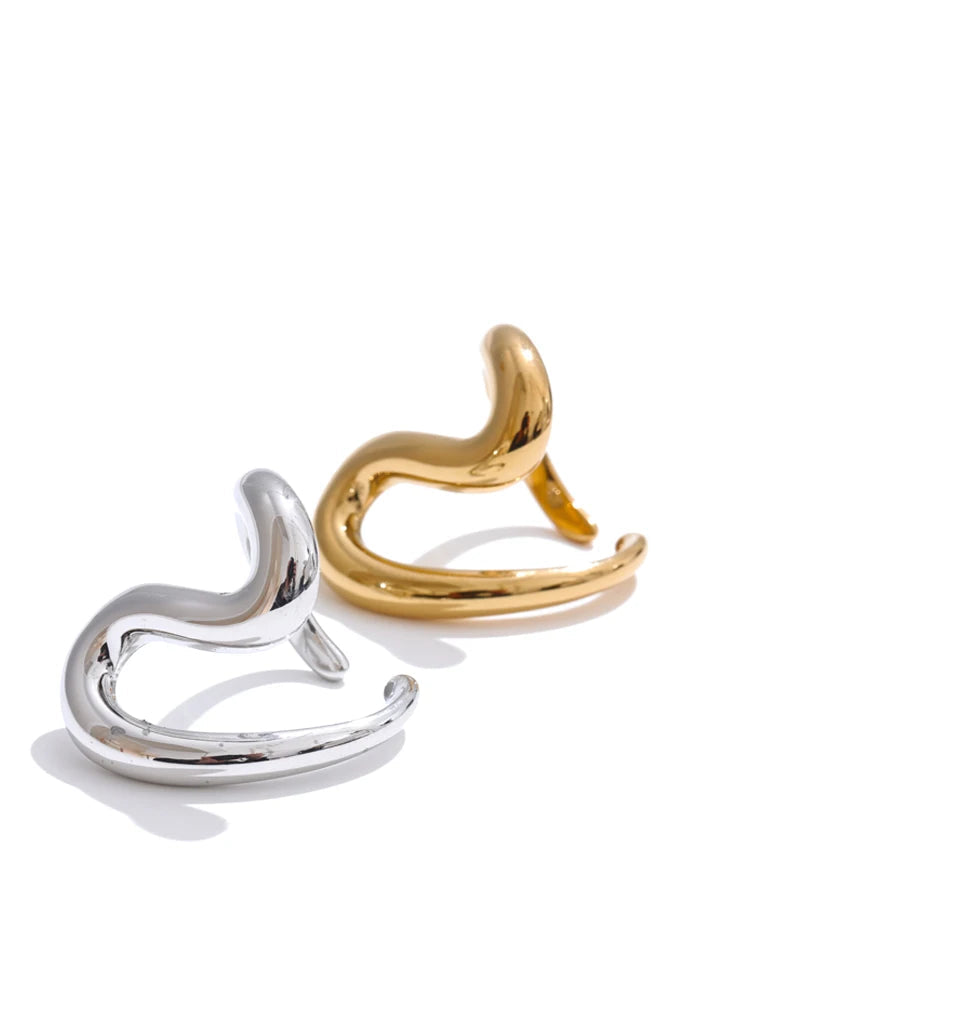 Slim stainless steel jewelry ring stacked with rings gold rings