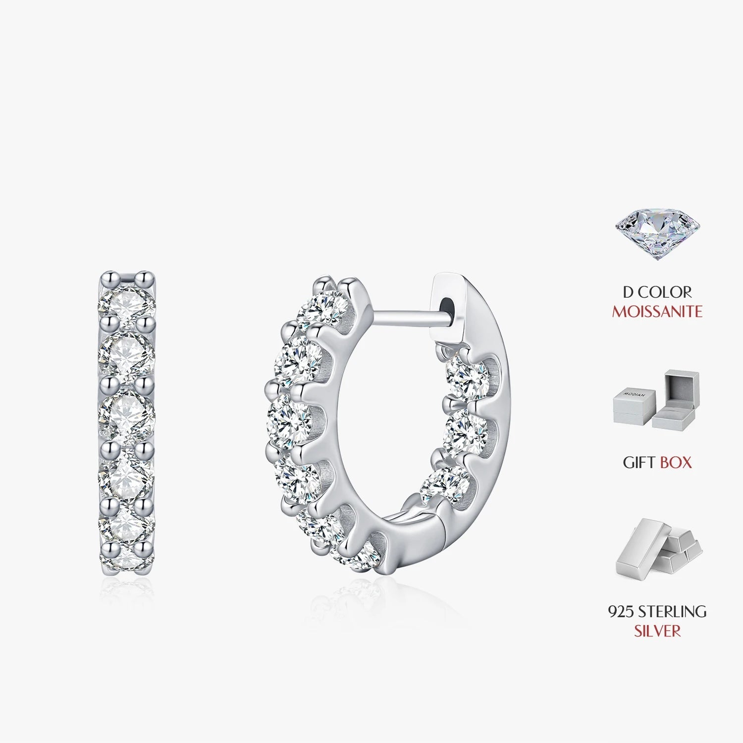 Hoop earrings for women crafted as sterling silver earrings in 925 silver