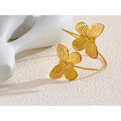 Waterproof Golden Butterfly Cuff Bracelet