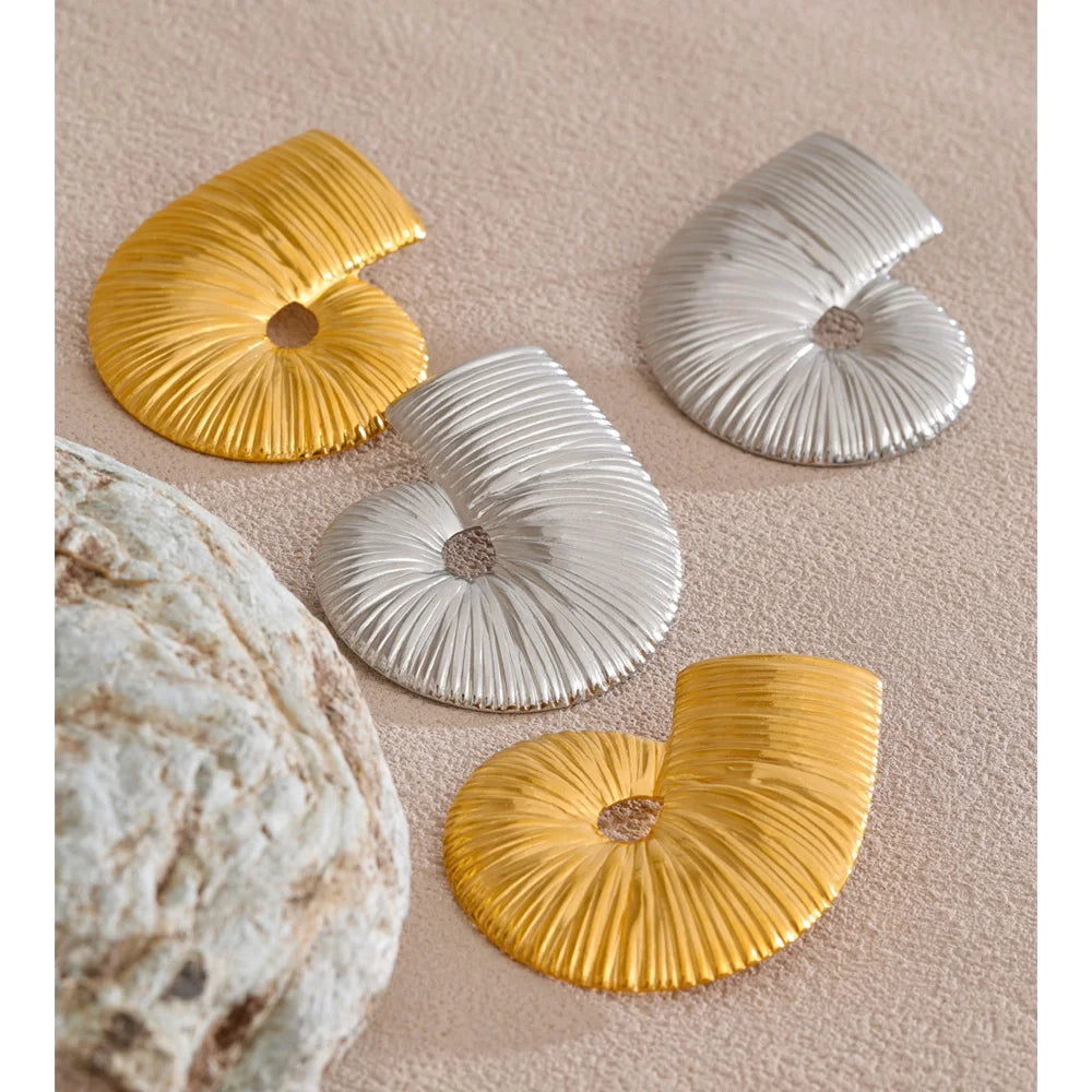 Geometric stud earrings gold earrings crafted in durable steel