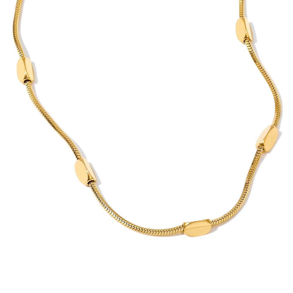 polished gold snake chain necklace long for women fashion accessory