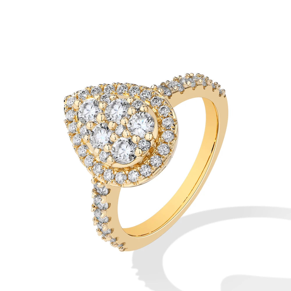 Ring size from ring fit shown on a classic pear shaped band