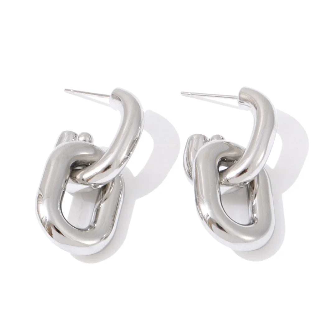 Geometric ear rings gold and earrings trendy daily accessory