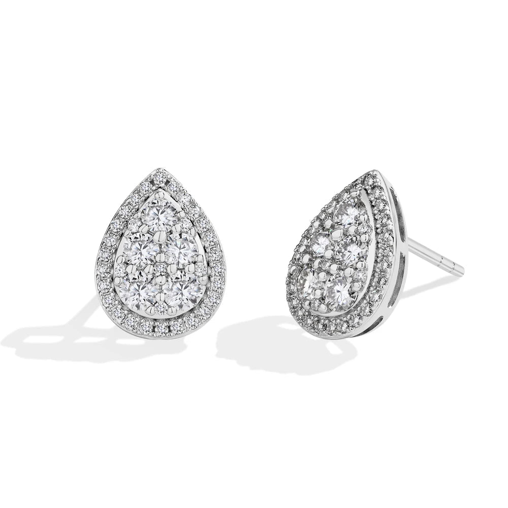 Teardrop moissanite earrings in 925 sterling silver