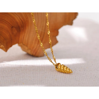 Gold Conch Pendant Necklace