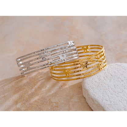 Butterfly Hollow Wide Cuff Bracelet