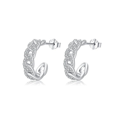 Platinum-Plated CZ Stud Earrings