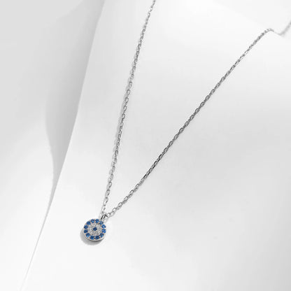 Blue Eye Necklace 925 Sterling Silver Zircon Pendant