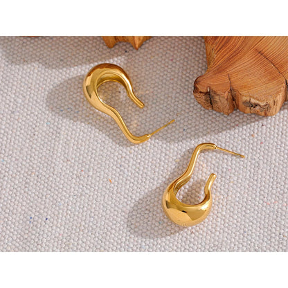 Statement Geometric Stainless Steel Drop Earrings