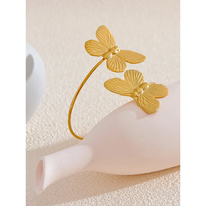 Waterproof Golden Butterfly Cuff Bracelet