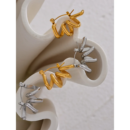 Twisted Irregular Hollow Hoop Earrings