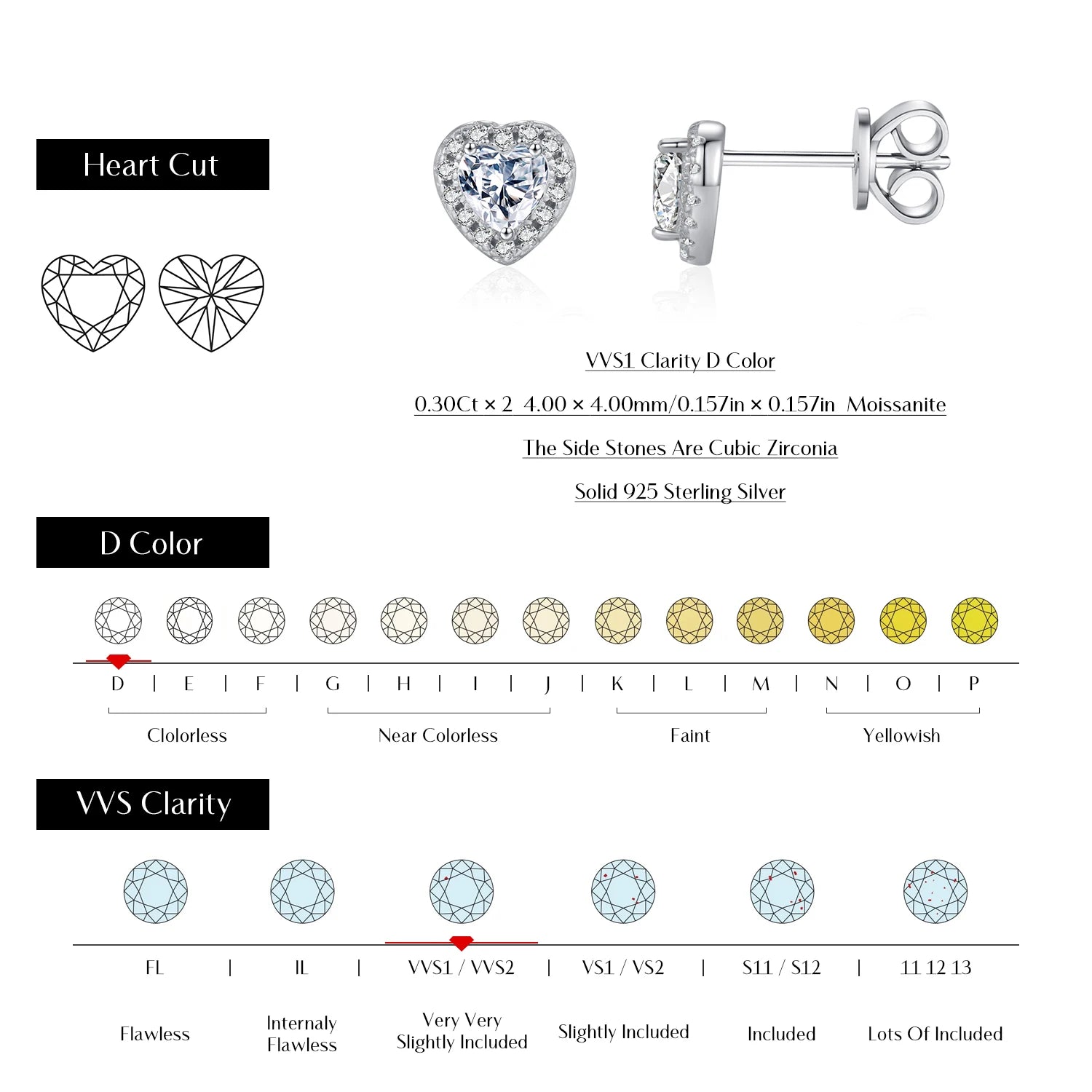 Earrings diamond earrings with moissanite jewelry glow in polished finish