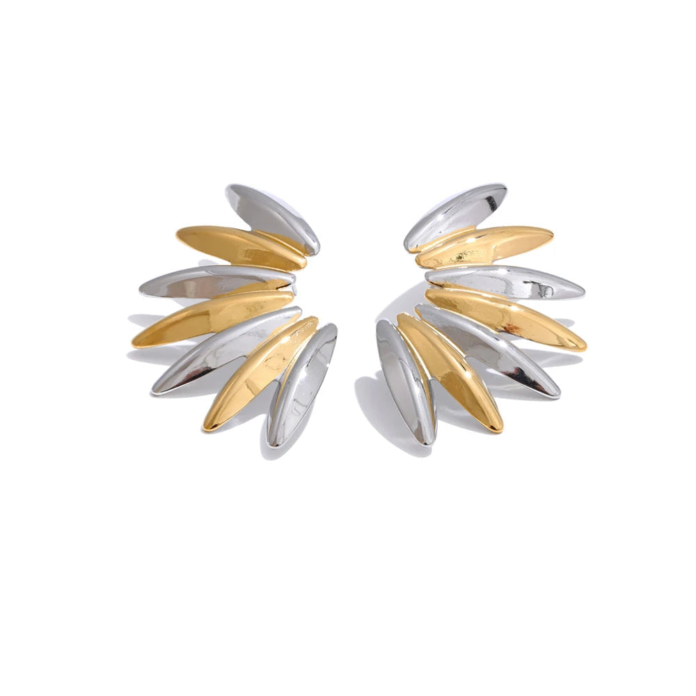 18k gold plated stainless steel stud earrings for women