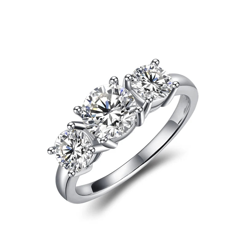 2.0CT white gold ring with moissanite diamonds in 925 sterling silver