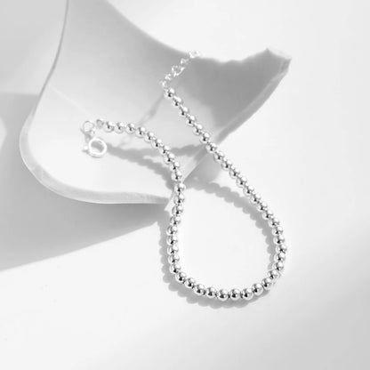 925 Sterling Silver Adjustable 3MM Beads Bracelet