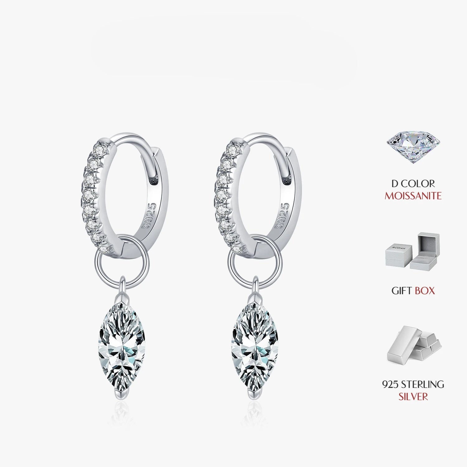 Radiant moissanite diamond hoops for wedding jewelry looks