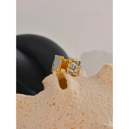 18K Gold Plated Wide Double Color Ring