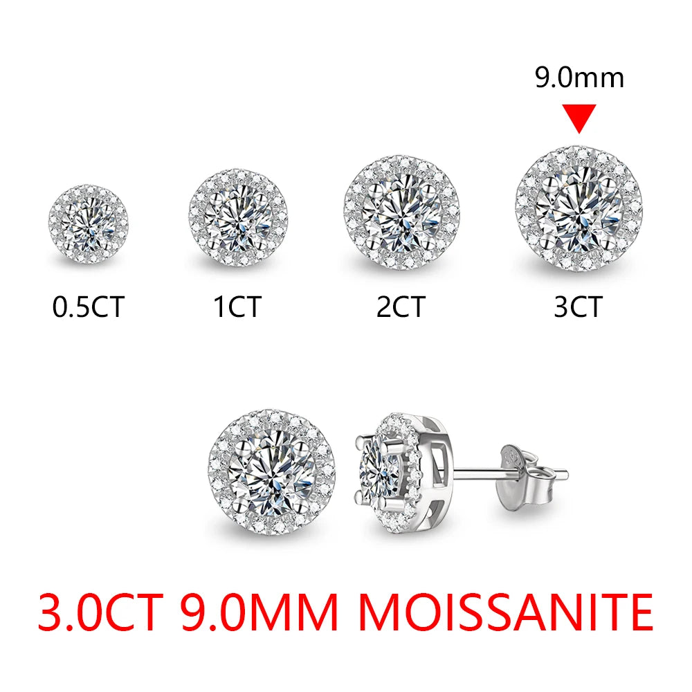 Silver earrings paired with moissanite diamond for elegant glow