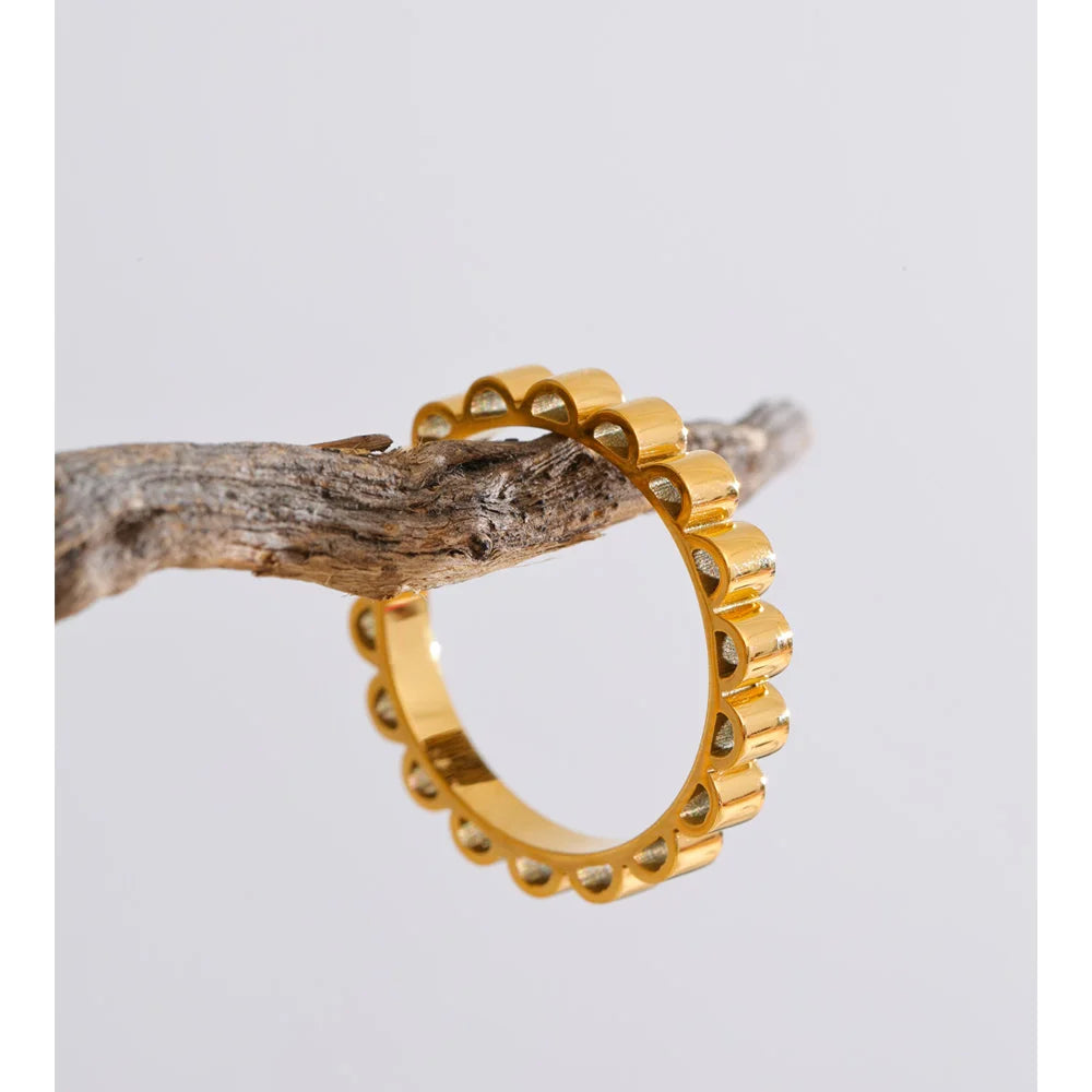 Elegant ring with gold design offering comfortable size fit