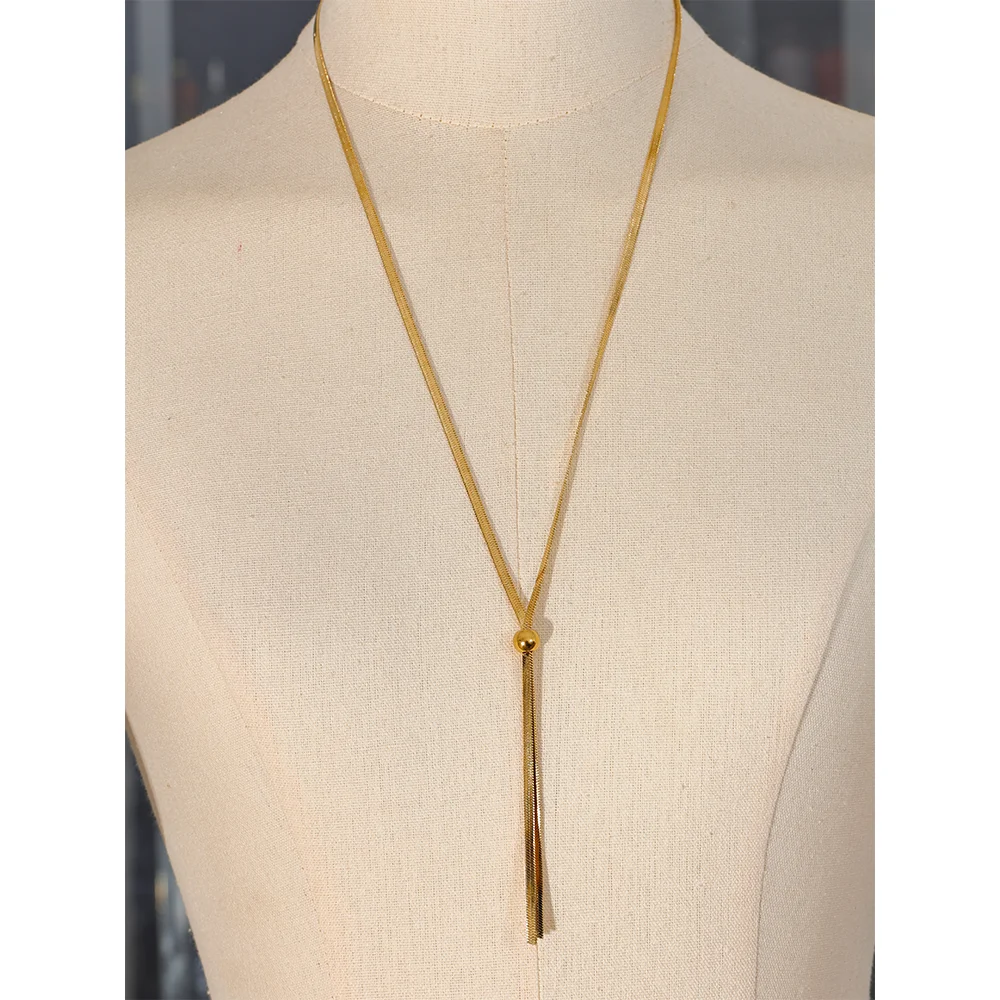 Long Snake Chain Chest Necklace