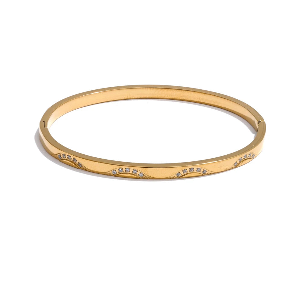 Gold plated stainless steel bracelet bangle jewelry