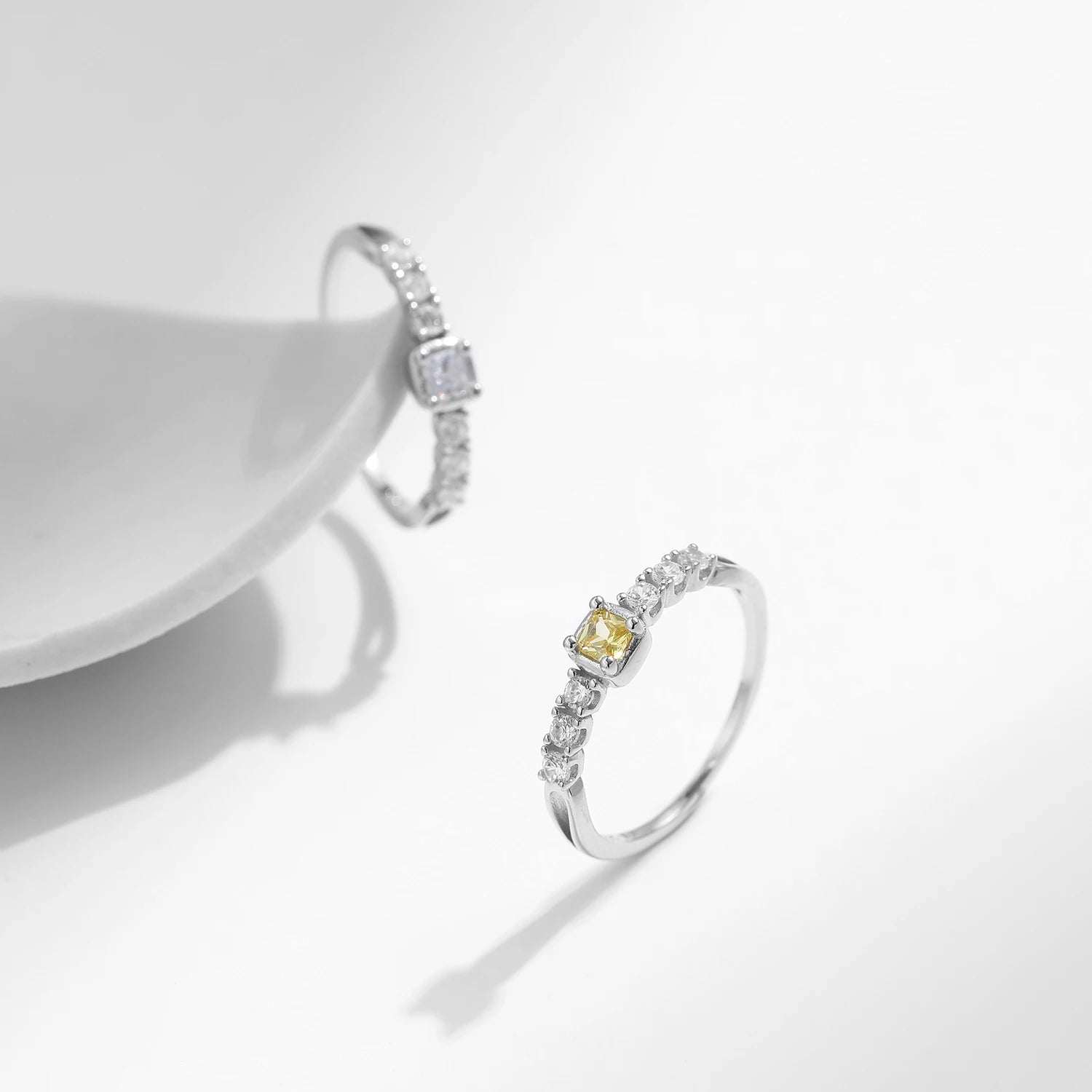 Close up cubic zirconia ring highlighting refined facets and shine