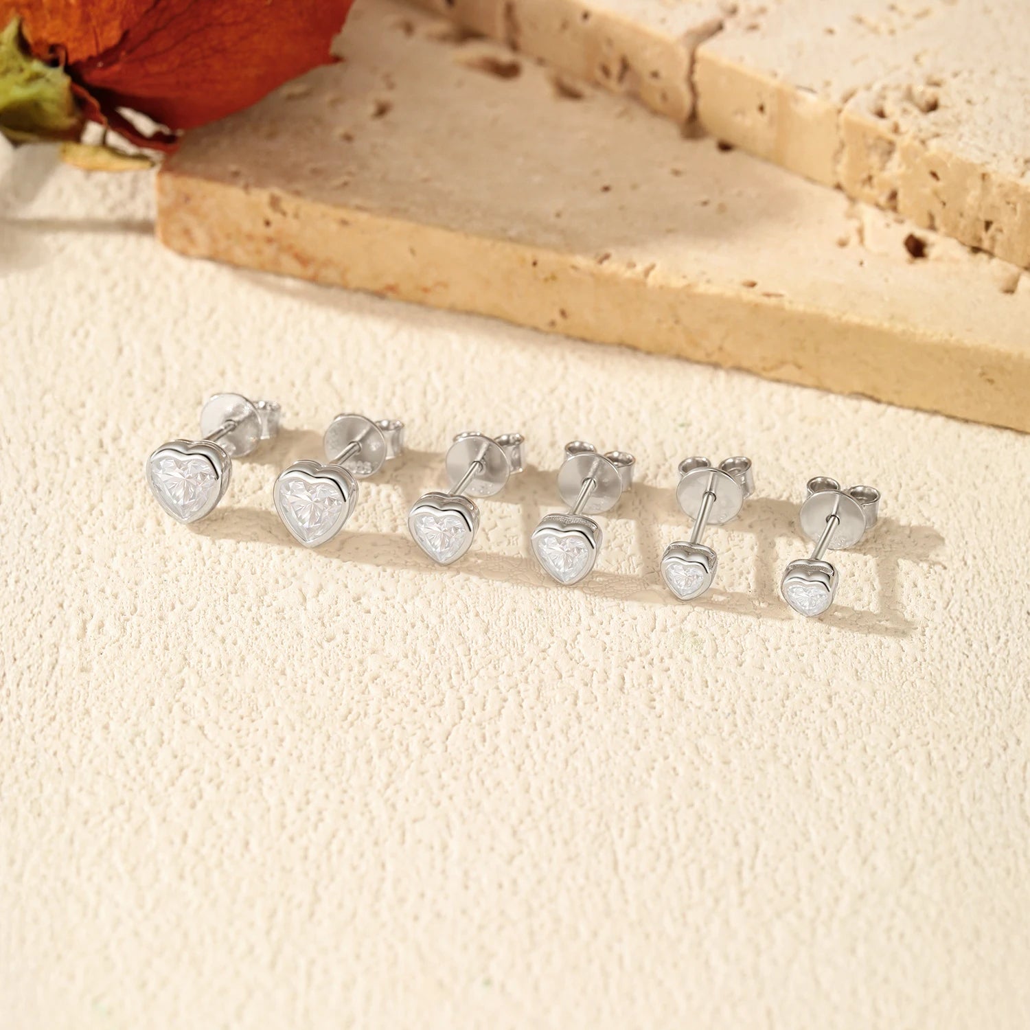 Sparkling moissanite jewelry heart studs for daily elegance