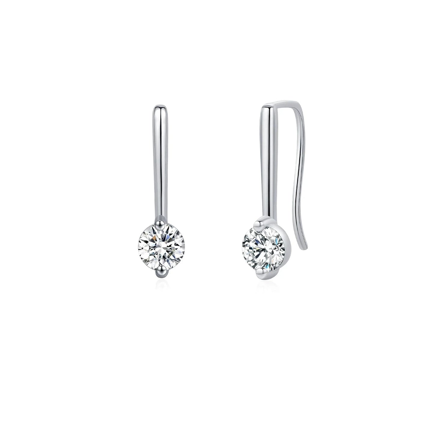 D Color Geometric Moissanite Dangle Drop Earrings