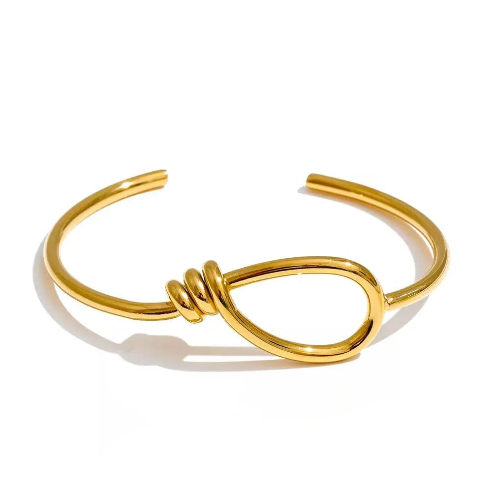 gold plated wide cuff bracelet 63mm stainless steel for women