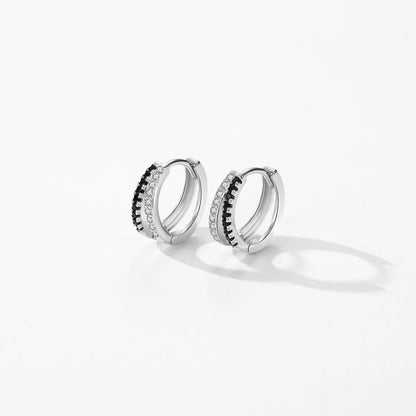 925 Silver Zirconia Hoop Earrings