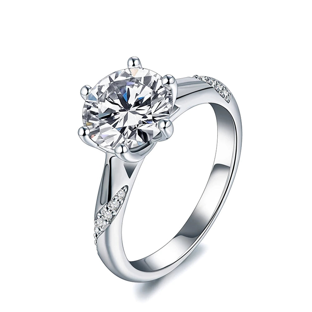 1CT ring moissanite with moissanite diamonds on a sterling silver ring