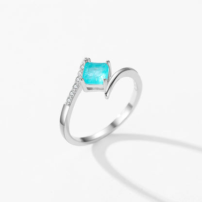 Paraiba Glow Sterling Silver Eternity Ring