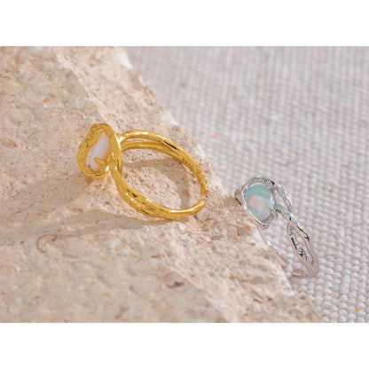 Natural Opal Stone Open Ring