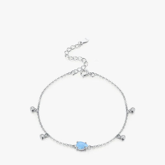 Sterling Silver Blue Opal Waterdrop Bracelet