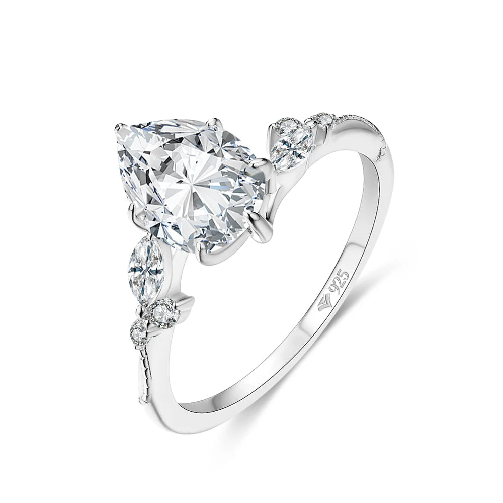 Moissanite ring with ring with gold set on a sterling silver ring