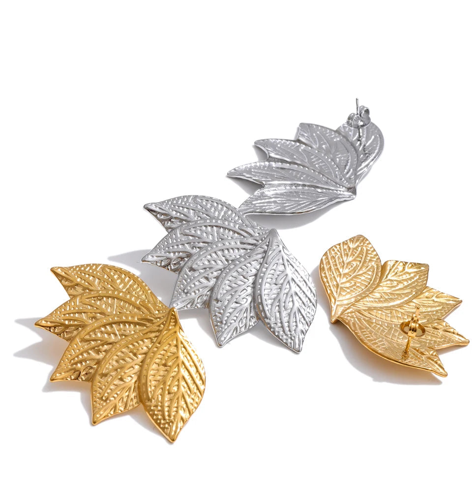 Elegant stud earrings for women featuring plant inspired design