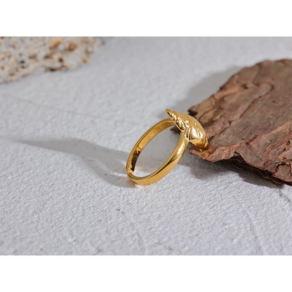 Beach Style Conch Open Ring in Gold